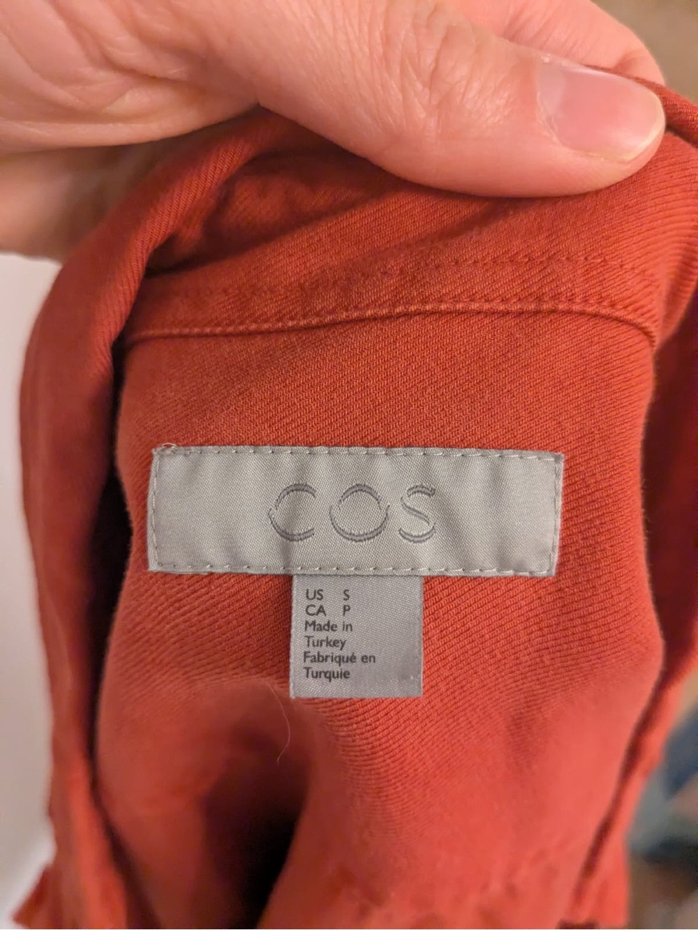 COS Rust-Red Button Front Shirt - Picture 3 of 3